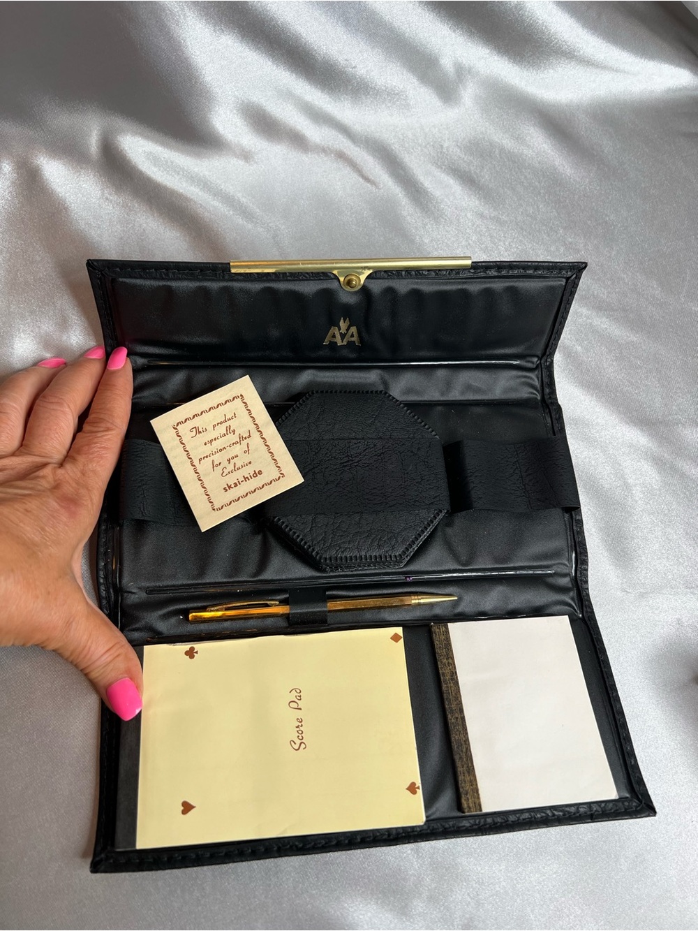 Vintage 1960s/1970s American Airlines First Class "Skai-Hide" Bridge Set